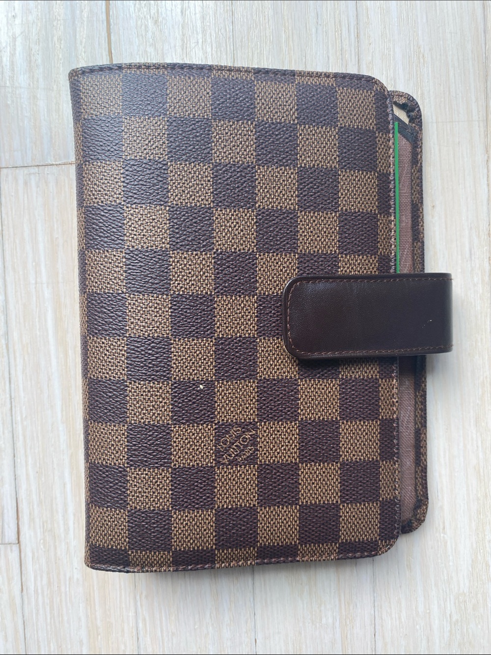 Never Used LV Brown Damier Ebene Checkered Passport/Agenda Wallet